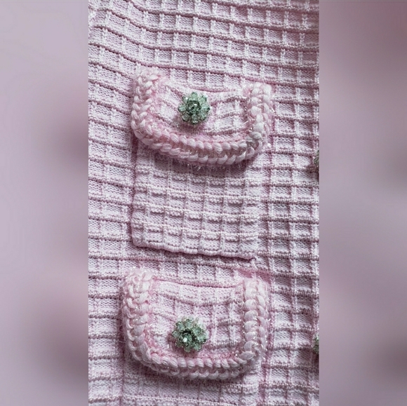 Self-Portrait pink skirt cardigan knit set brand new - Picture 7 of 11